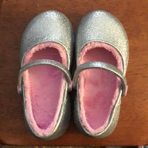 Glitter fur lined crocs girls 10